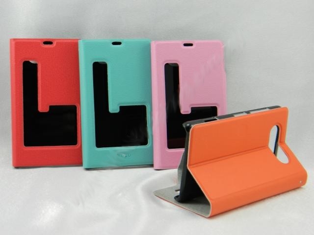 Nokia Lumia 820 Side Flip Slim Pouch Table Talk Leather Case