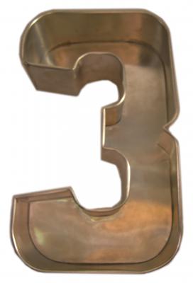 number 3 cake mold