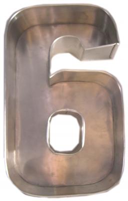 number 6 cake mold