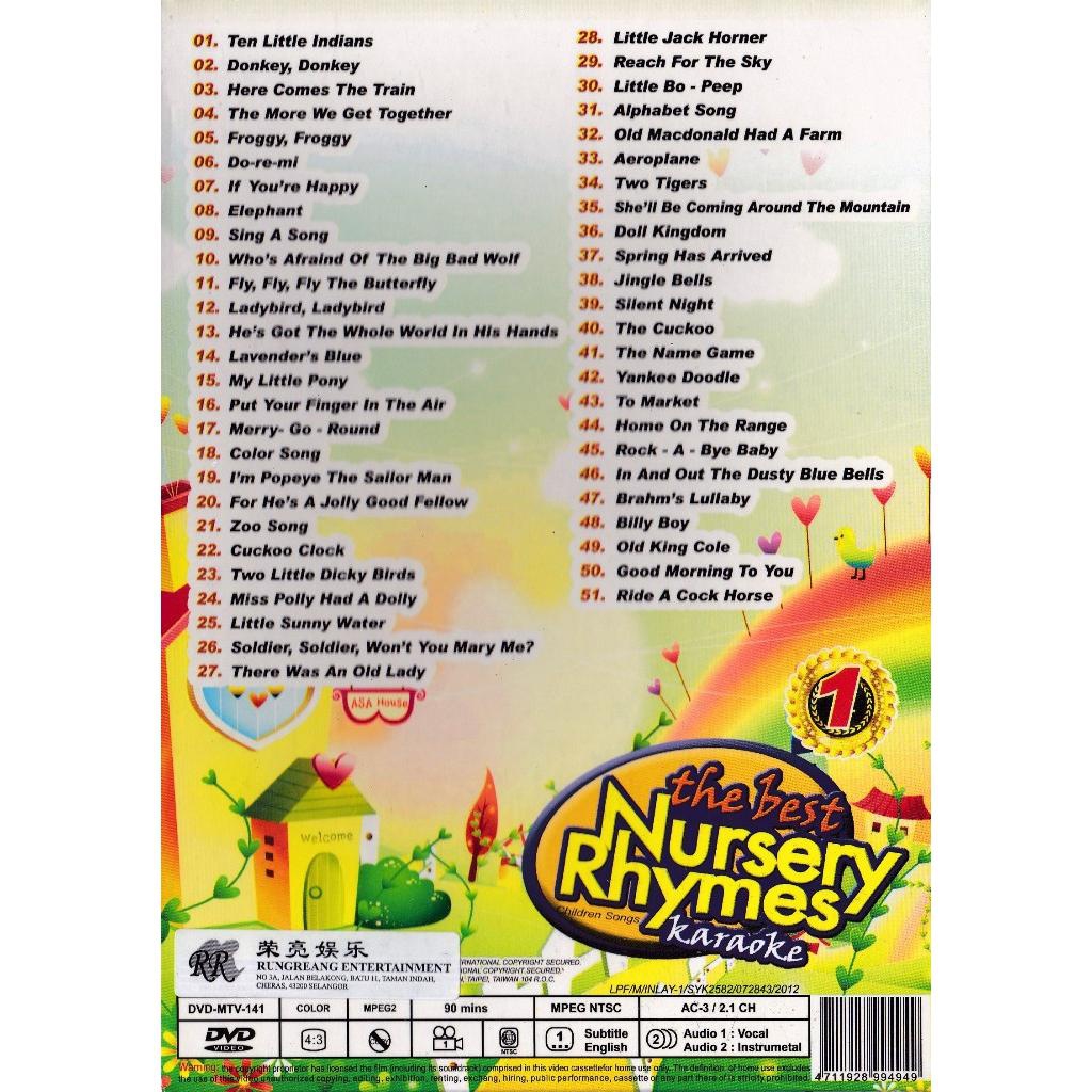 The Best Nursery Rhymes Children S End 10 16 2020 11 17 Pm The Best Nursery Rhymes Children Songs Karaoke Vol 1 Dvd
