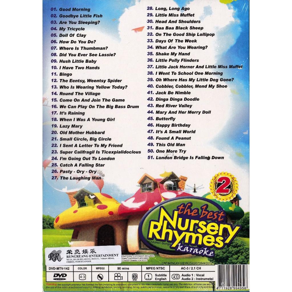 The Best Nursery Rhymes Children S End 10 16 2020 11 Pm The Best Nursery Rhymes Children Songs Karaoke Vol 2 Dvd