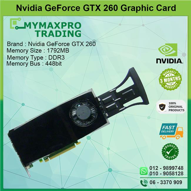 NVIDIA GeForce GTX 260 1.75GB DDR3 448bit Dual DVI TV-Out Graphic Card