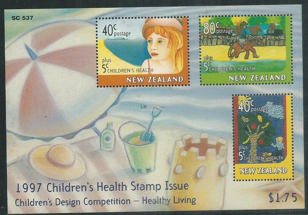 NZ-19970618M  NEW ZEALAND 1997 CHILDREN&#39;S HEALTH-CHILDREN&#39;S PAINTINGS
