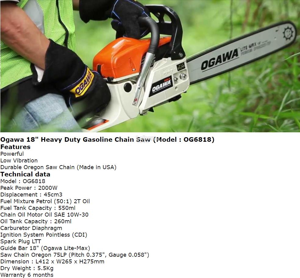 Ogawa 18 Chain Saw Chainsaw