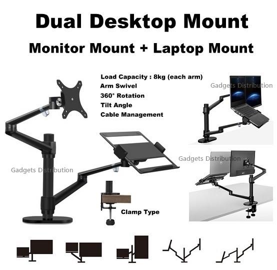 OL-3L Dual Desktop Mount ( within 32' LCD + 10-17' Laptop ) 2738.1
