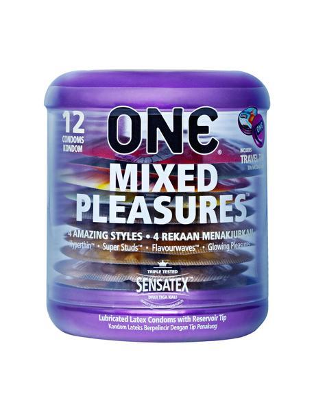One Mixed Pleasures Condoms 12s Made in USA + Silicone Lubricant 
