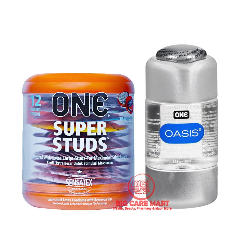 One Super Studs Dotted Condoms 12pc Made in USA + One Oasis Lubricant One Super Studs Dotted Condoms 12pc Made in USA + One Oasis Lubricant