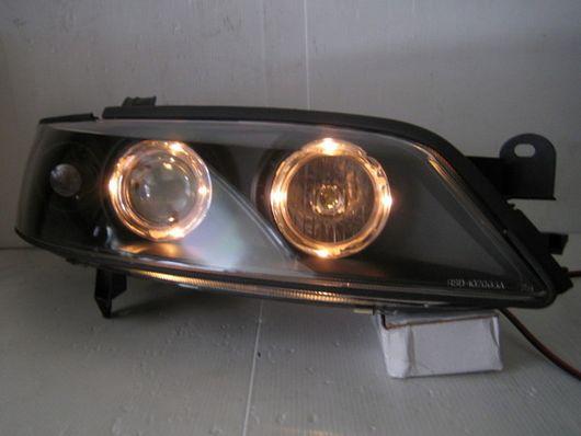 OPEL Vectra B '96-99 Projector Head Lamp LED Ring [Black Housing]