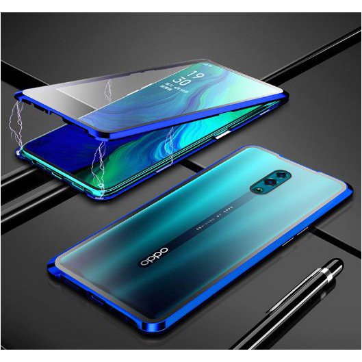 Oppo Reno 10x Zoom Magnetic Magnet Super Clear Tempered Glass Phone Case Cover