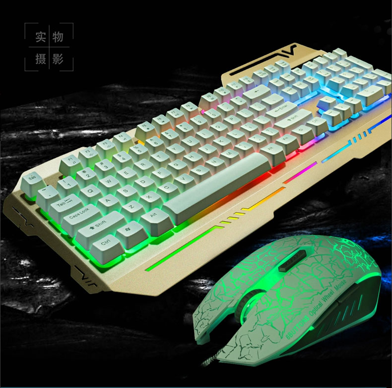 Original CROWN Gaming Keyboard and Mouse Combo LED Backlit Luminous