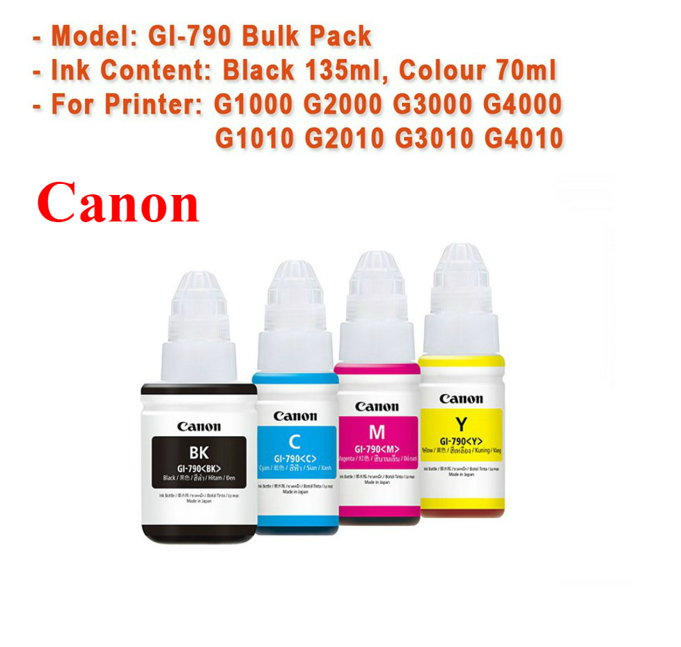Original GENUINE CANON GI-790 GI790 INK G1010 G2010 G3010 Bulk Pack