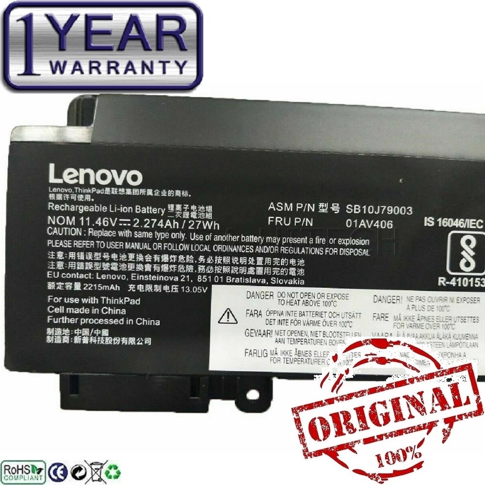 Original Lenovo 01AV406 01AV407 01AV408 O1AV4O5 01AV4O5 Battery Short
