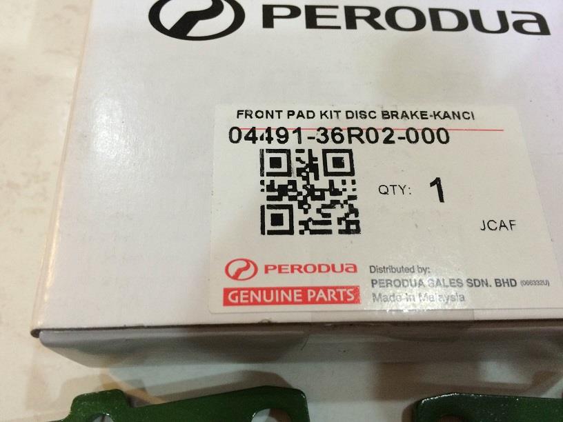 ORIGINAL PERODUA FRONT BRAKE PAD for (end 9/3/2017 9:15 PM)
