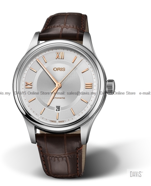 ORIS 0173377194071-0752032 Classic Date Automatic Leather Silver Brown