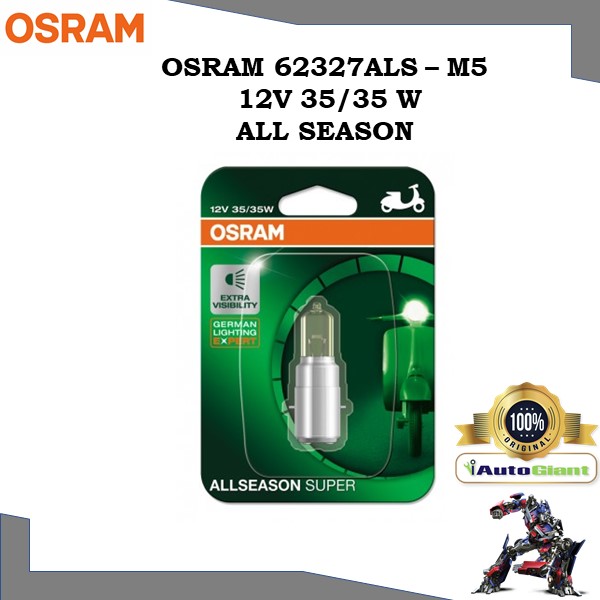 OSRAM 62327ALS - M5 12V 35/35W ALL SEASON LAMPU DEPAN MOTOR