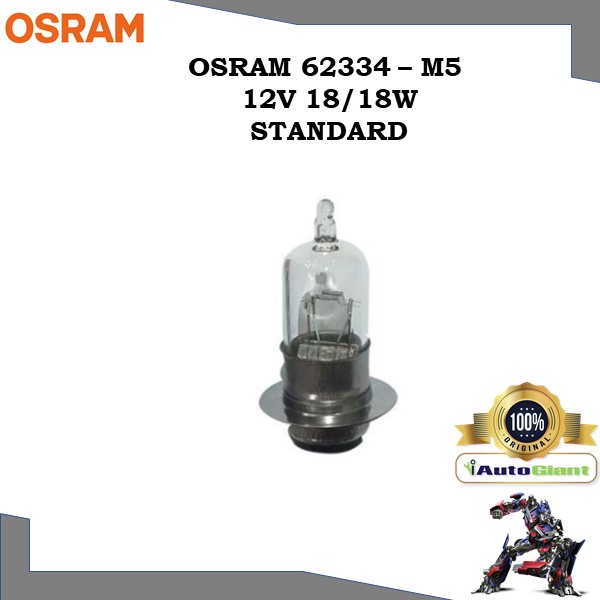 OSRAM 62334 - M5 12V 18/18W STANDARD LAMPU HALOGEN HONDA WAVE