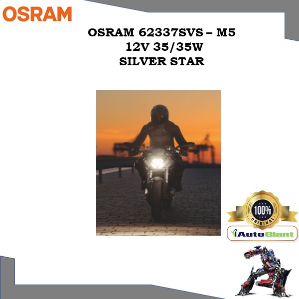 OSRAM 62337SVS - M5 12V 35/35W SILVER STAR LAMPU DEPAN MOTOR