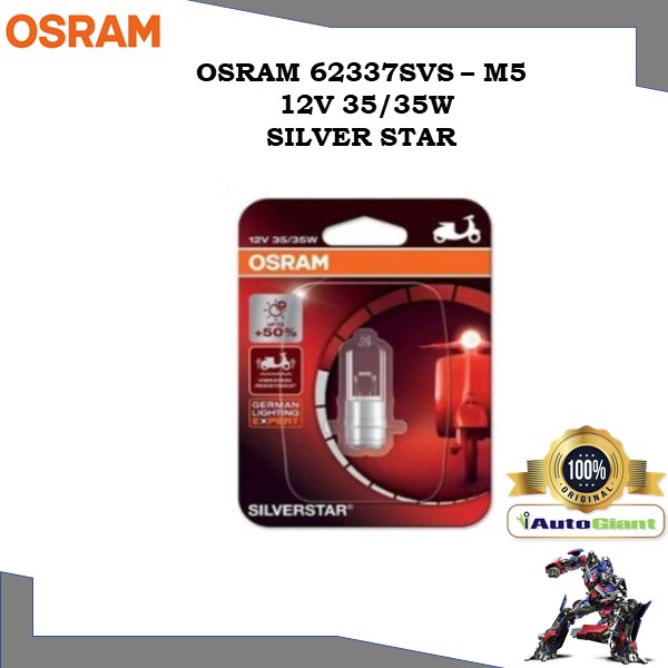 OSRAM 62337SVS - M5 12V 35/35W SILVER STAR LAMPU DEPAN MOTOR