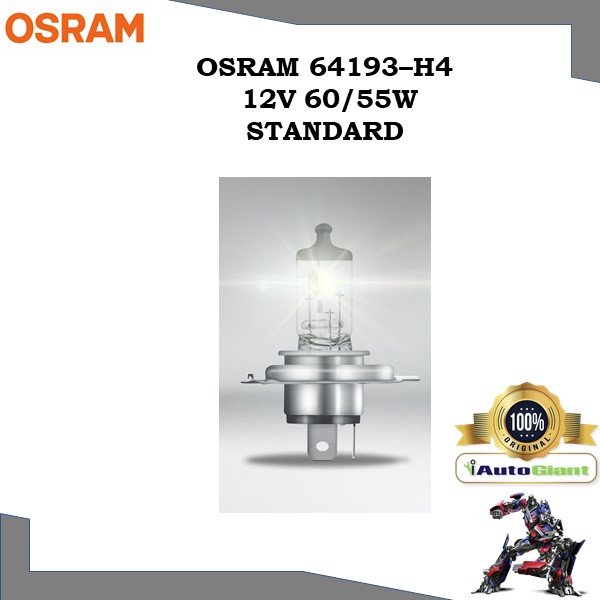 OSRAM 64193 - H4 12V 60/55W STANDARD LAMPU DEPAN KERETA