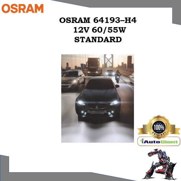 OSRAM 64193 - H4 12V 60/55W STANDARD LAMPU DEPAN KERETA