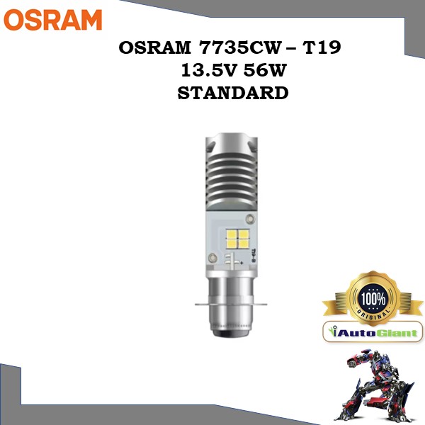 OSRAM 7735CW - T19 13.5V 5/6W STANDARD LAMPU DEPAN PUTIH (LED)