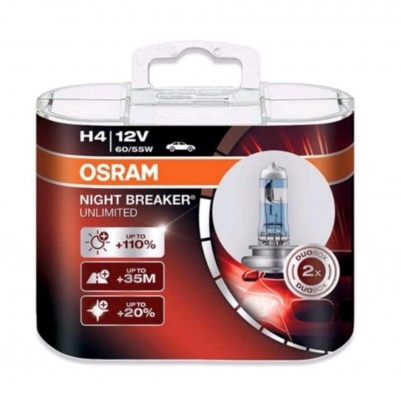 Osram Night Breaker Unlimited H4 Light Bulb 1Pair ( Made In Germany)
