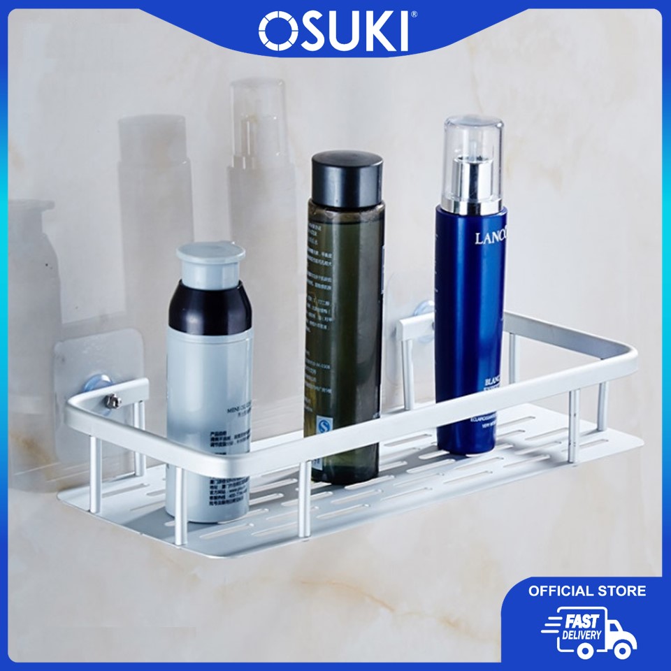 OSUKI Bathroom Shelf Adhesive Aluminium Wall Rack
