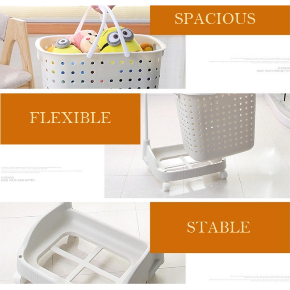 OSUKI Flexible Laundry Pulley Basket (White)