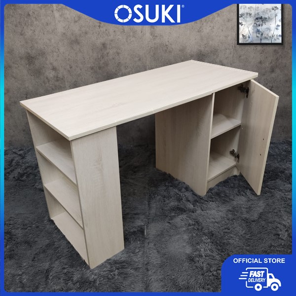 OSUKI Home Office Table with Cabinet and Bookshelf