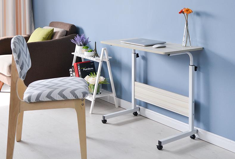 OSUKI Mobile Height-Adjustable Table 60 x 40cm with Wheels Laptop Desk