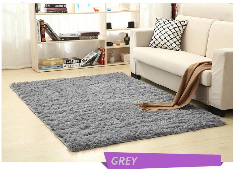 OSUKI Modern 160 x 120cm Living Room Silky Wool Carpet (Grey)