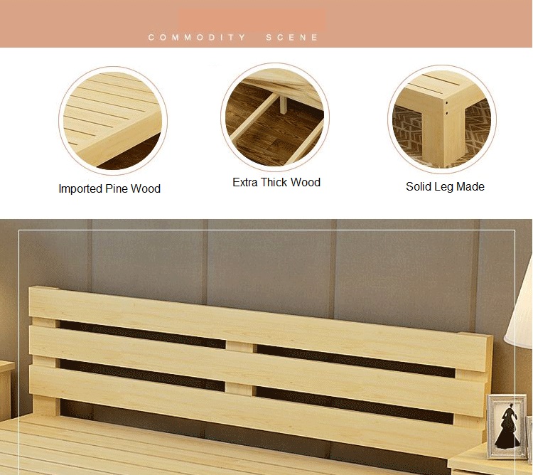 OSUKI Pine Wood Single Size Bed Frame 190 x 90cm