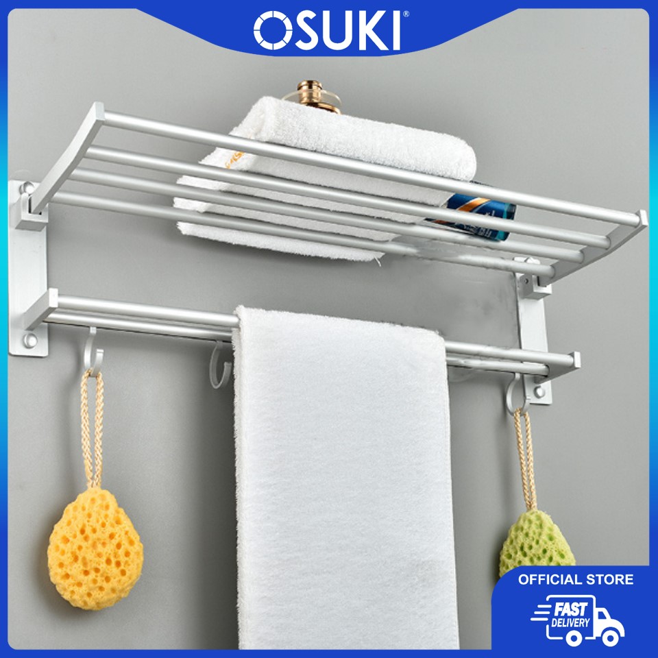 OSUKI Quality Aluminium Towel Hanging Rack Bathroom Kitchen Accessorie