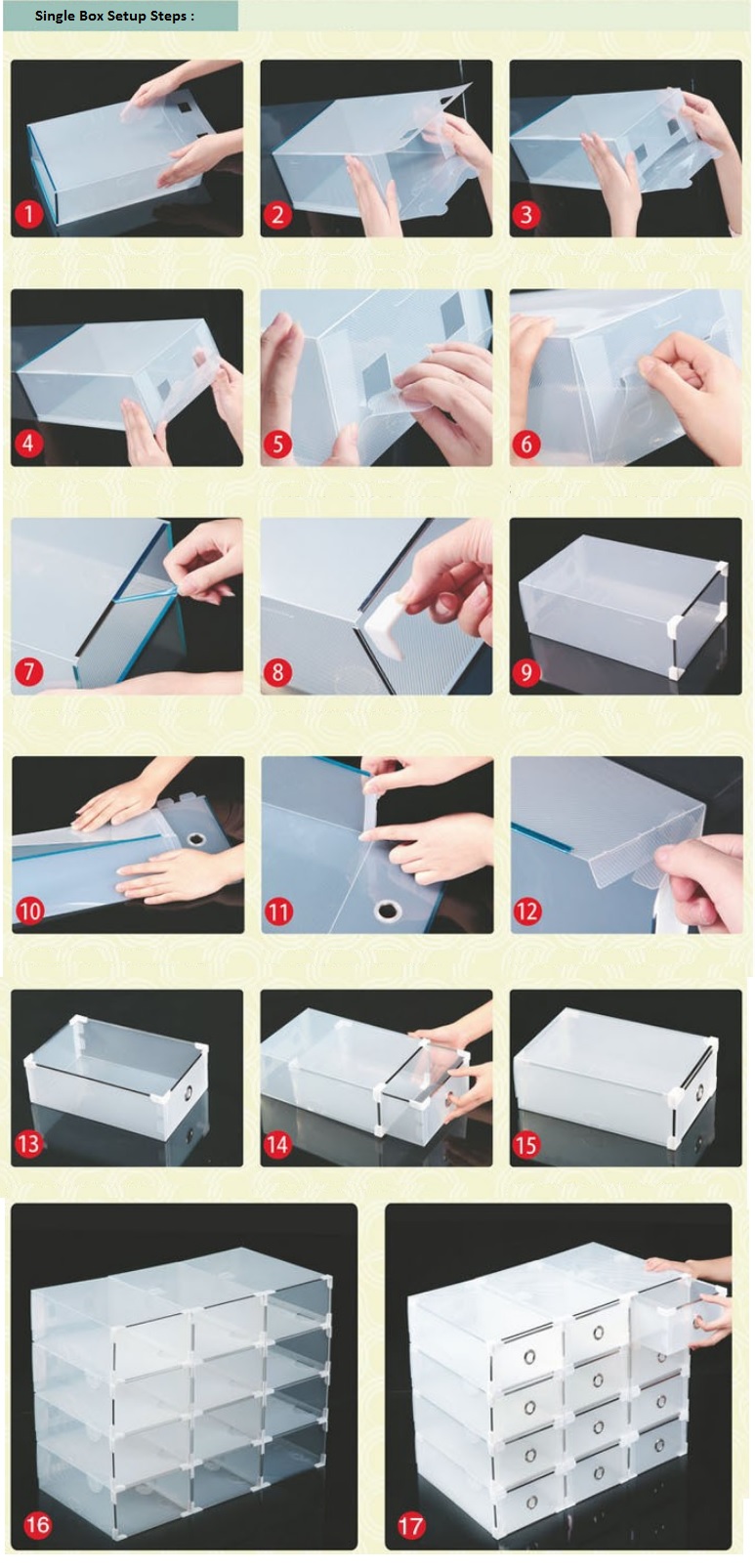 OSUKI Transparent Storage 16 Box Drawer Type Shoe Rack (8-Blue  &amp; 8-Pur