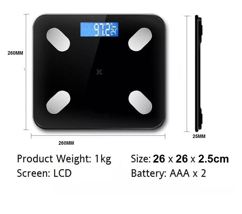 OSUKI Weight Scale Digital Body Fat Android/iOS (FREE Battery)