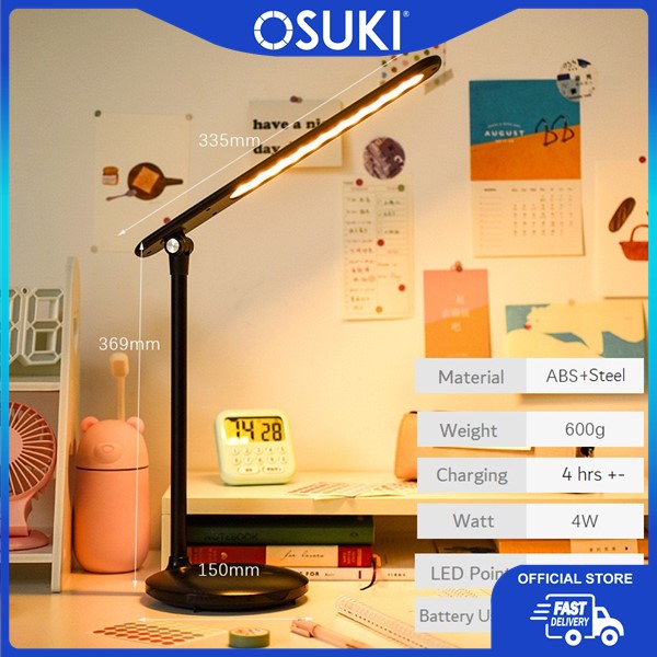 OSUKI Wireless Table Lamp LED 3 Lights (Black)