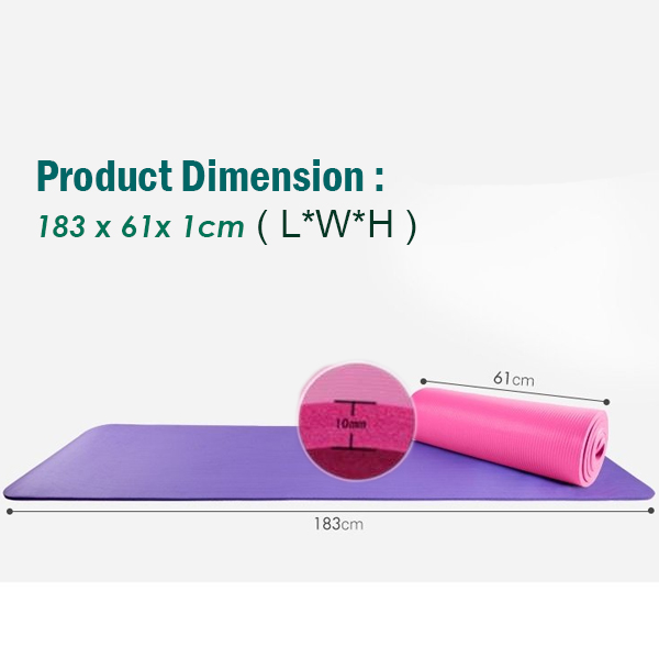 OSUKI Yoga Mat 10mm Non Slip Sports Authentic Fitness Purple With Bag