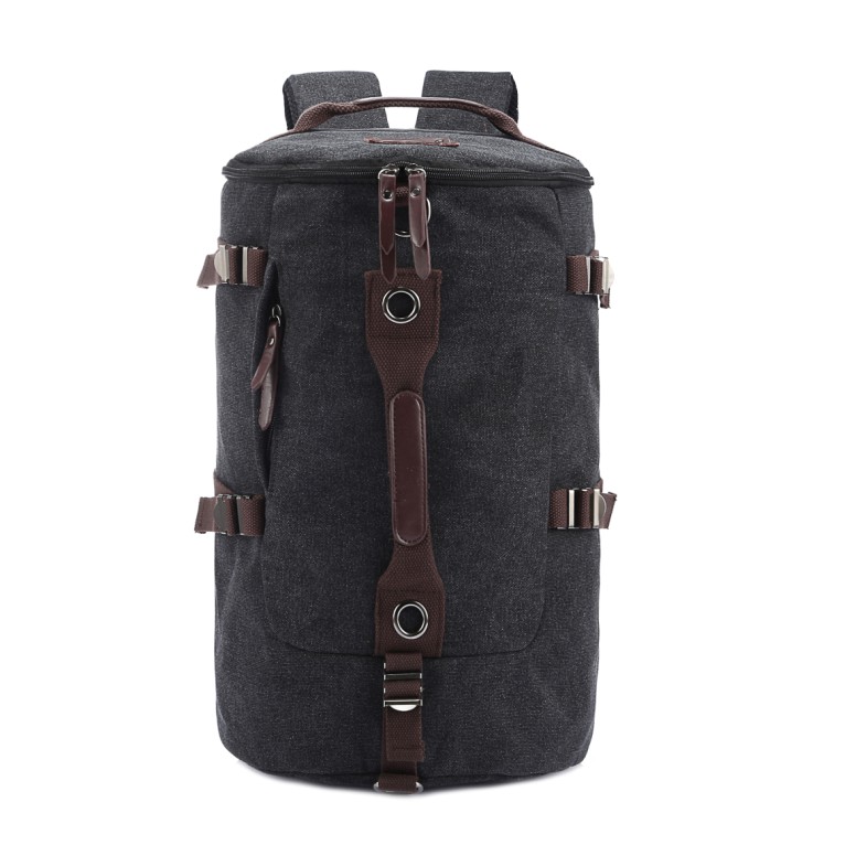 Outdoor Hiking Casual Travel Cylinder Canvas Backpack