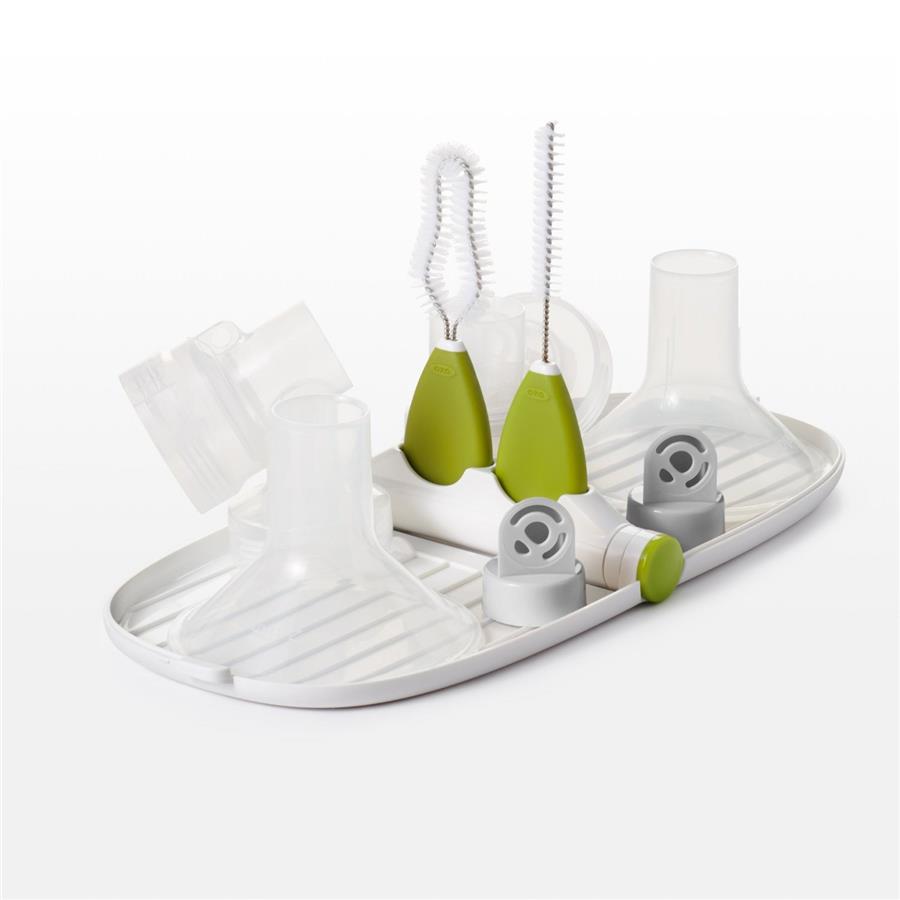 Oxo Tot Breast Pump Parts Drying Rack with Detail Brushes