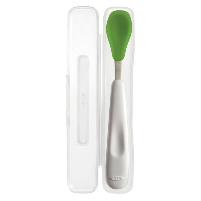 Oxo Tot On-the-Go Feeding Spoon with Cover - Green