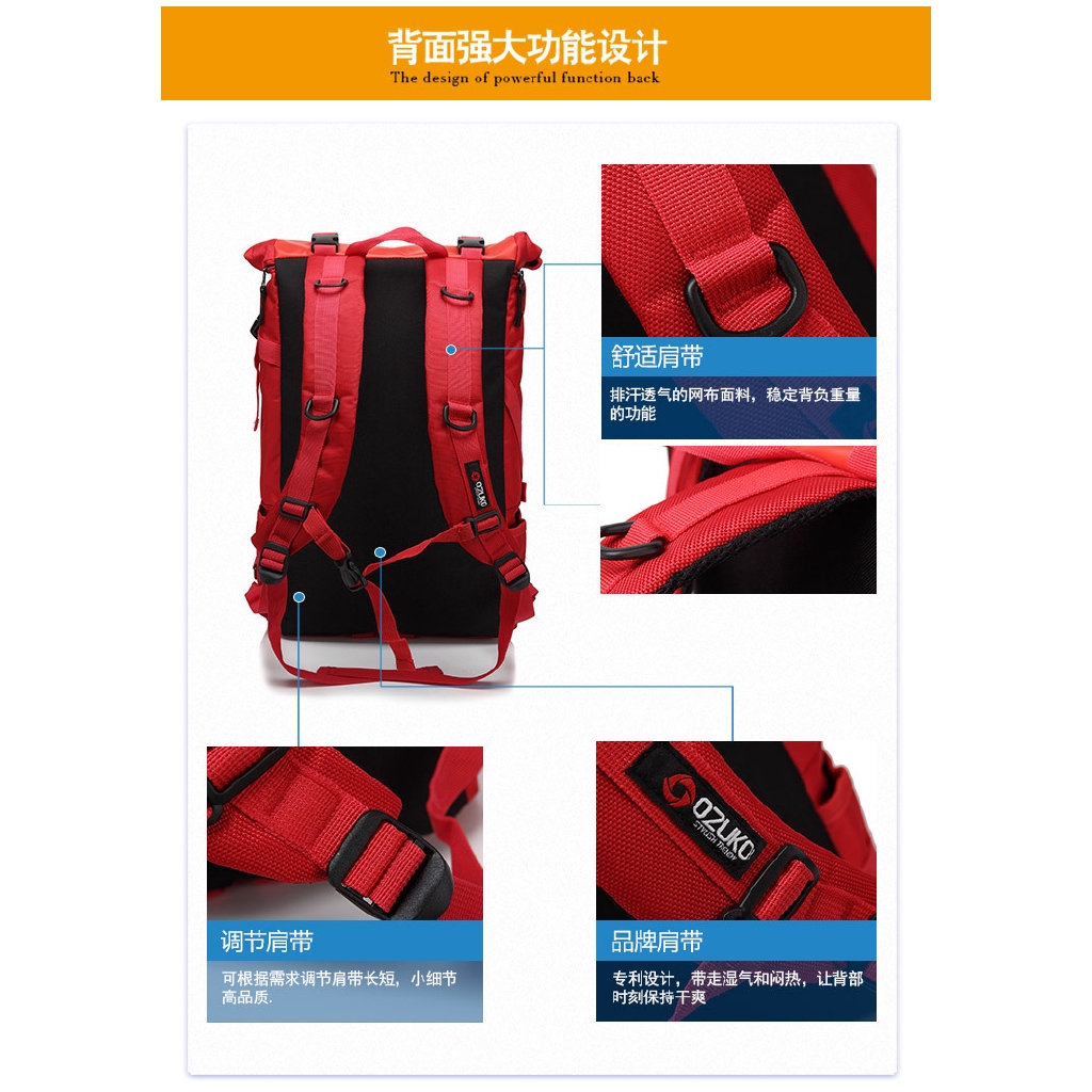 OZUKO Oxford Backpack Fashion Laptop Bag Casual Waterproof Travel Korean Style