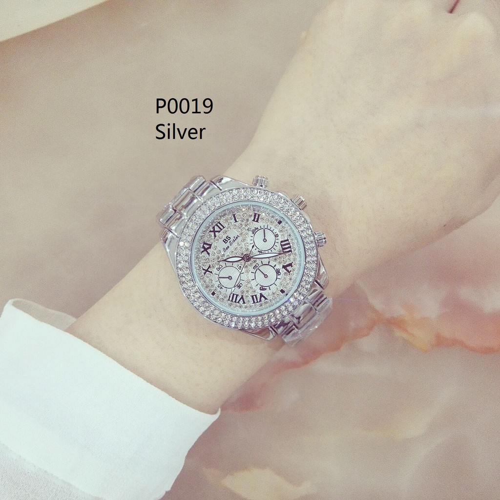 P0019 BS Diamond Watch with Box  &amp; Paper Bag