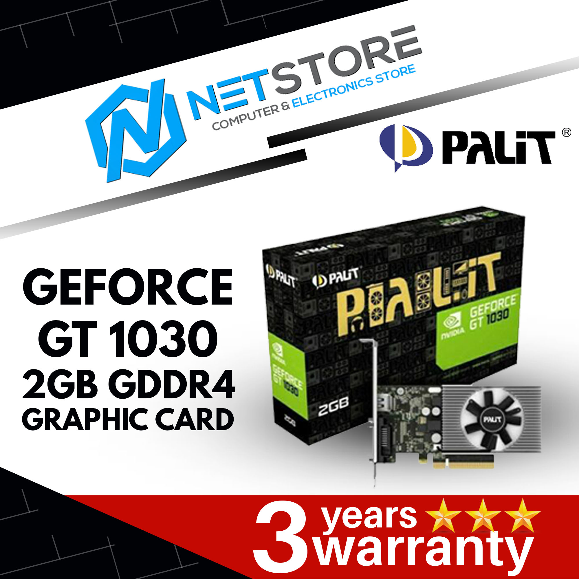 PALIT GEFORCE GT 1030 2GB GDDR4 GRAPHIC CARD - NEC103000646-1082F