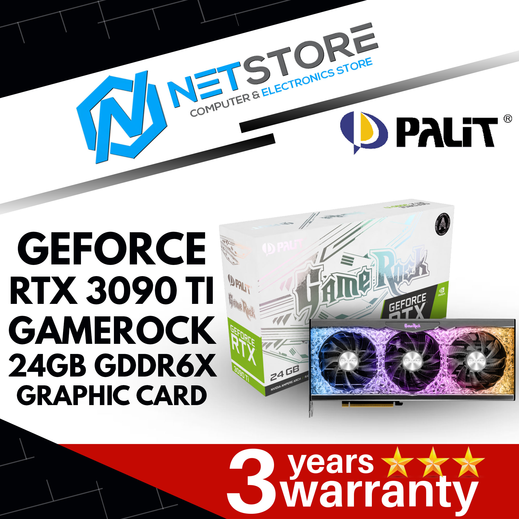 PALIT GEFORCE RTX 3090 TI GAMEROCK 24GB GDDR6X GRAPHIC CARD