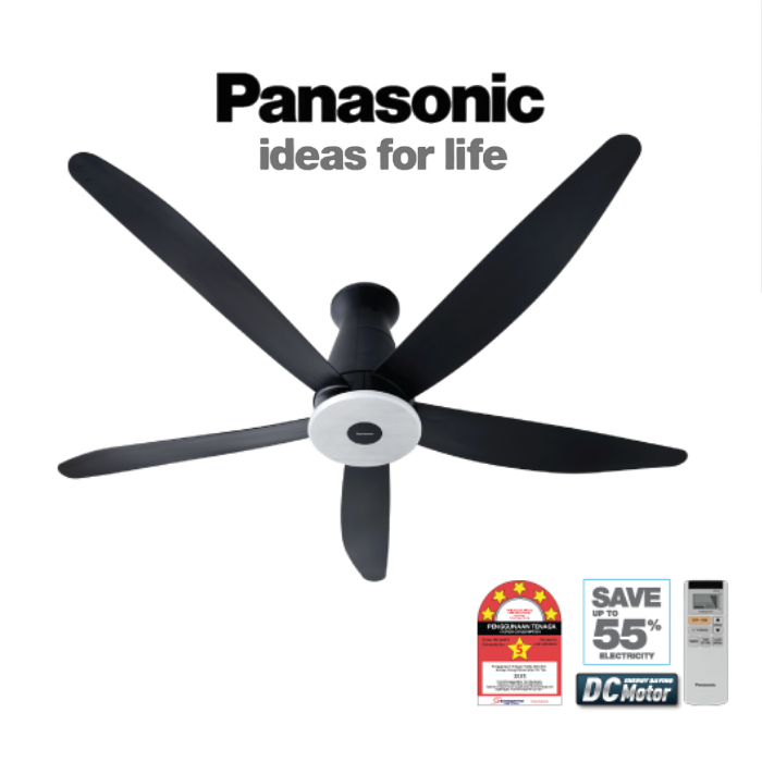 Panasonic F M15exvbkqh Ceiling Fan Aura 60 5 Blades Short Pipe