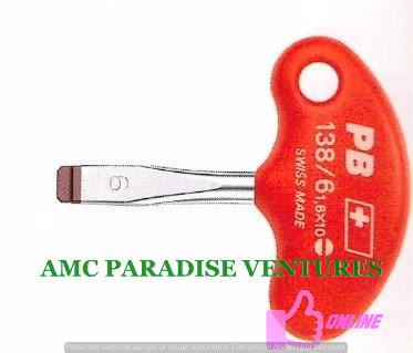 PB 138 Short Blade Screwdrivers With Cross-Handle For Slotted Screws