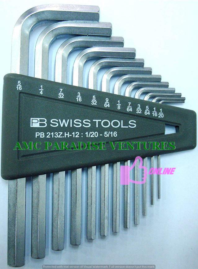 PB Swiss PB 213Z Series (Inches) Short Chrome Hex Allen Key