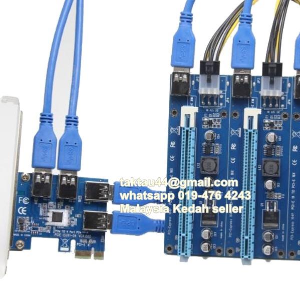 Pcie Pci Express !   Riser Card Expand Board Pcie 1 To 4 Bitcoin Mining - 