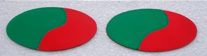 Perodua Alza 14' Red Green Background Plate Set Logo Emblem