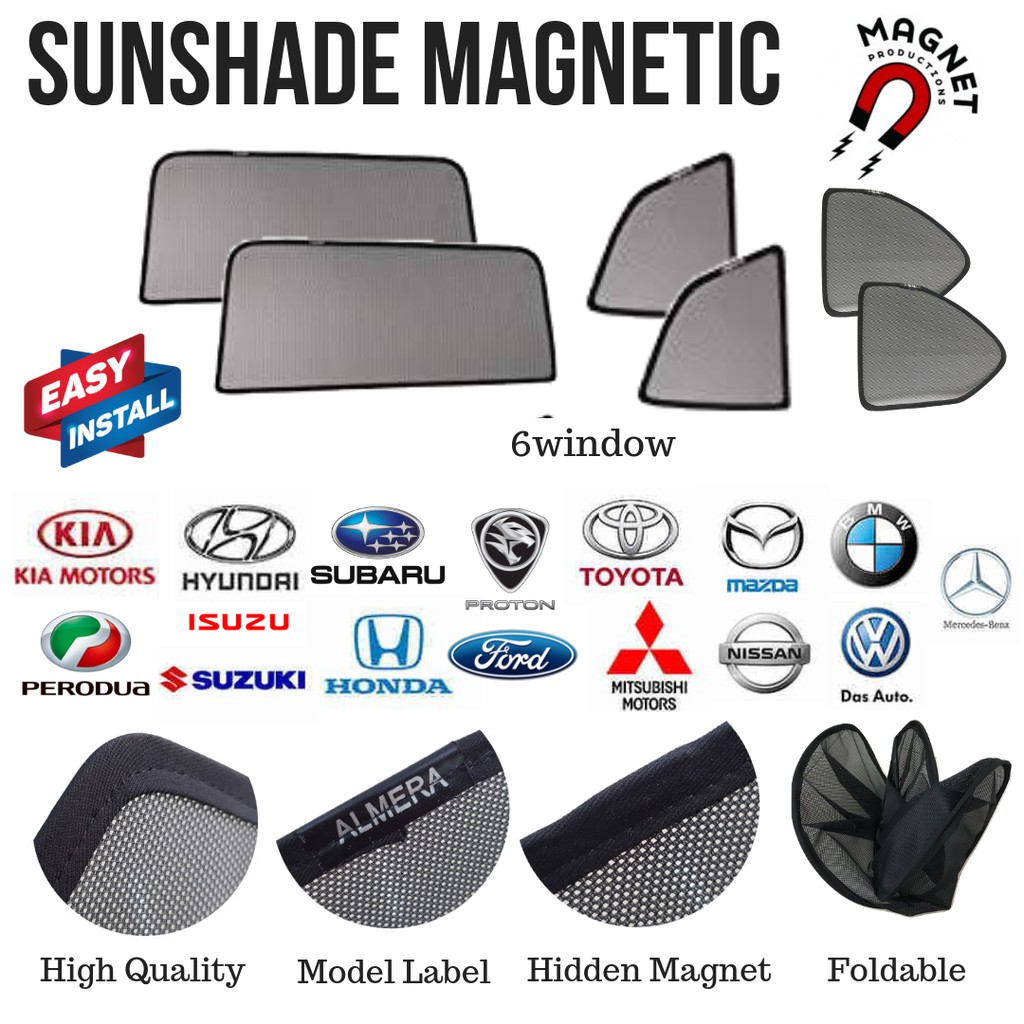 Perodua Aruz 6window Magnetic Sunsha (end 12/4/2021 5:52 PM)